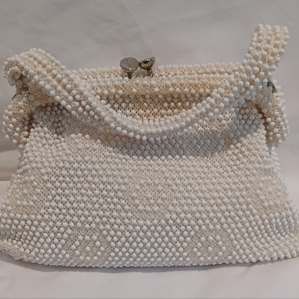 Vintage 1950s Corde Bead Purse Handbag